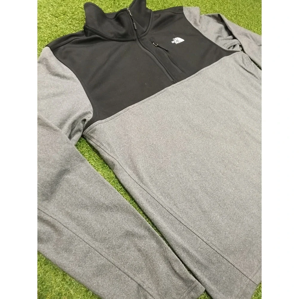The North Face Sweatshirt Mens XL Heather Gray‎ Mock Neck Outdoor Quarter Zip